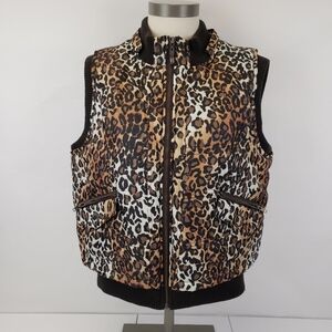 Adorable leopard print puffer vest size 14 (Tribal brand)